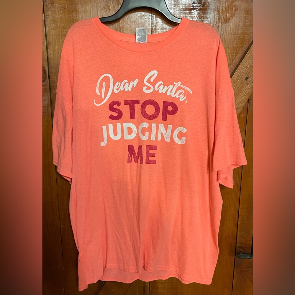 Dear Santa Stop Judging Me T-Shirt Sz 2XL